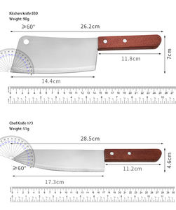 أفضل سعر سكين طاه 7 بوصة سكين اللحم الساطور الفولاذ المقاوم للصدأ مع مقبض خشبي مفرمة عظمية للخدمة الشاقة للجزارة - Product Image 4