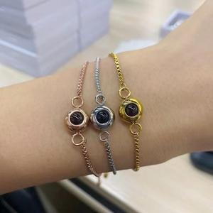 سوار إسقاط ضوئي من الفولاذ المقاوم للصدأ مقاوم للتلاشي، قابل لتعديل الطول، سوار للأزواج مع إمكانية إسقاط صورة تذكارية - Product Image 3