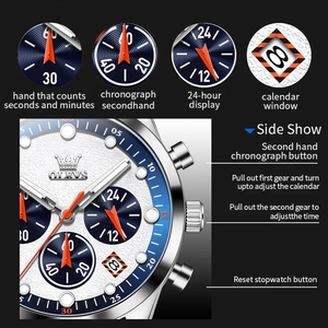 Olevs 5602 marque chronographe montres à Quartz Sport étanche horloge homme <span class=keywords><strong>montre</strong></span>-bracelet pour hommes Relogio Masculino <span class=keywords><strong>Montre</strong></span> Relojes Uhr - Product Image 5