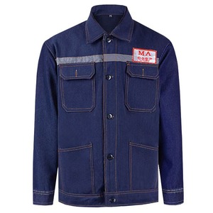 Traje de Mezclilla Ignífugo y Resistente a las Llamas para <span class=keywords><strong>Soldador</strong></span>, Grueso, Resistente al Desgaste, de Algodón para Hombre, Otoño Invierno, Eléctrico - Product Image 1