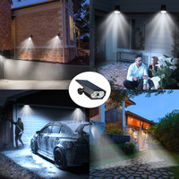 Projecteur solaire LED de sécurité avec détecteur de mouvement et caméra de surveillance factice pour résidence