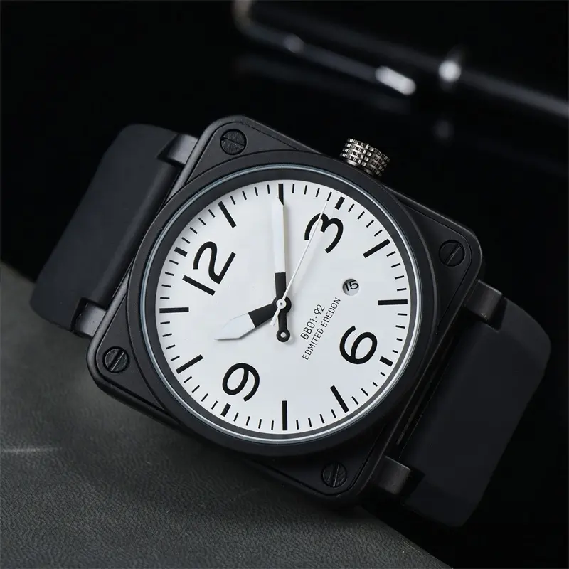 2023 Hete Verkoop Luxe Luchtvaart Limited Edition Siliconen Band Mechanische Vierkante Automatische Horloge Voor Mannen Klokken Halloween Cadeau