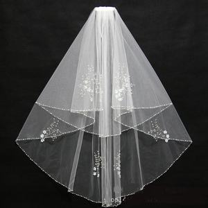 S426A 2021 Высокое качество Новые блестящие бусины слои вуали свадебные оптовая продажа дешевые женские свадебные вуали - Product Image 6