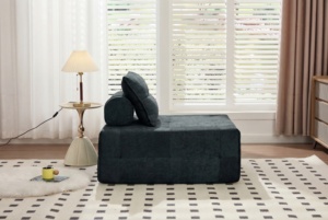 Sealed Shrink Carton Modular Cube Couch Single Person Durable Suede Floor Settee Frameless Low Lounge Chair <b>Inflatable</b> Vacuum - Product Image 2
