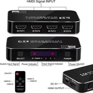 Hardrock Factory HD - Conector Metálico de 4 Puertos para Switcher 4 en 1 Salida HDR10 HDCP2.2 4K60HZ, Fabricado en Henan, Molde Privado para Cine en Casa y Juegos - Product Image 3