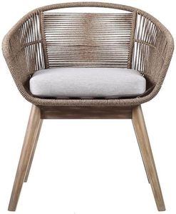 <span class=keywords><strong>Armen</strong></span> Living Tutti Frutti, silla de comedor moderna, luz de madera de eucalipto, cuerda de trufa, cojín gris duradero para Villa, sala de estar - Product Image 2