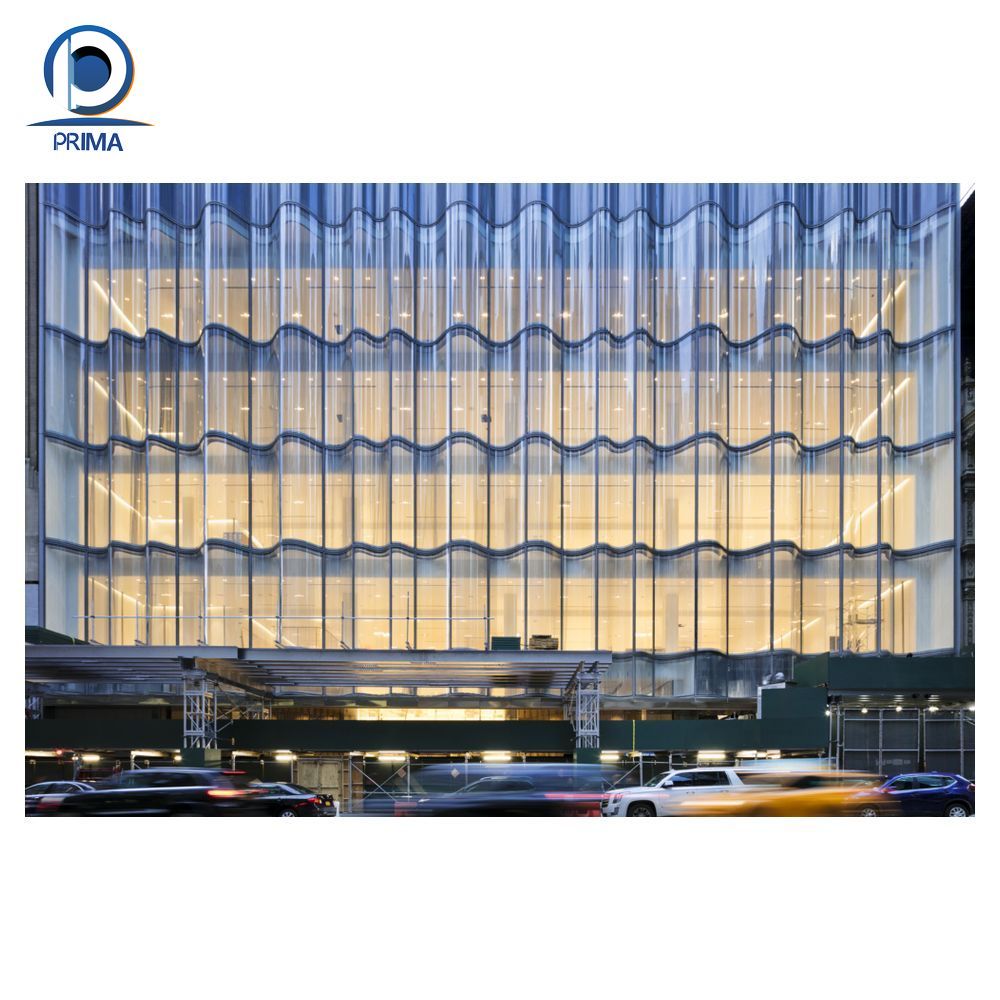 UV Blocking Aluminum and Conservation Glass Thermal Break Climate Sealing PRIMA Aluminum Glass Curtain Wall