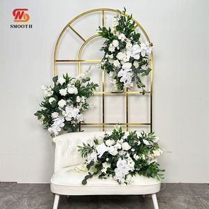 LEDA High Quality Events decoration Artificial white Rose Flower <b>Runner</b> for <b>wedding</b> party - Product Image 2