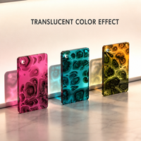 Plaque acrylique translucide personnalisée à motif cellulaire fluide, panneau décoratif en PMMA coloré pour présentoirs de bijoux et artisanat
