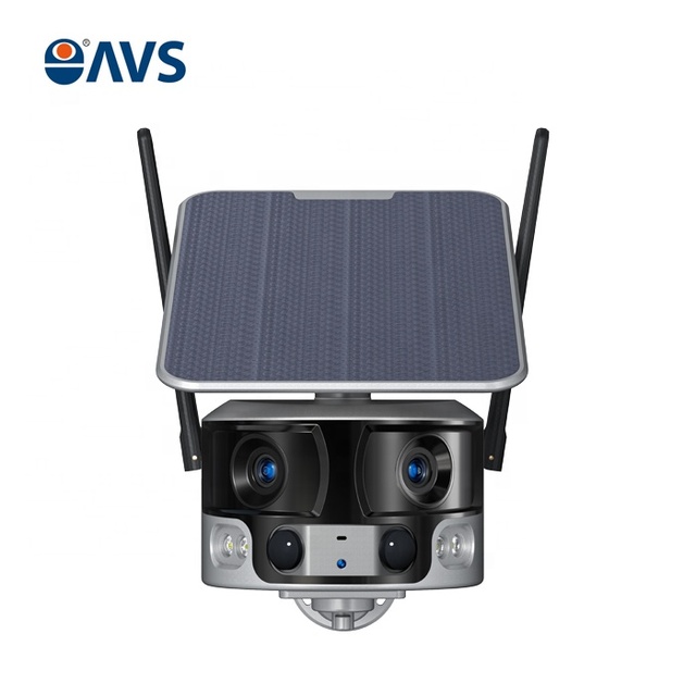 Popular 4K 8MP 180 Degree Wide Angle Panoramic Low-Power Solar Powered Network Camera Wifi 4G Binocular Solar Camera