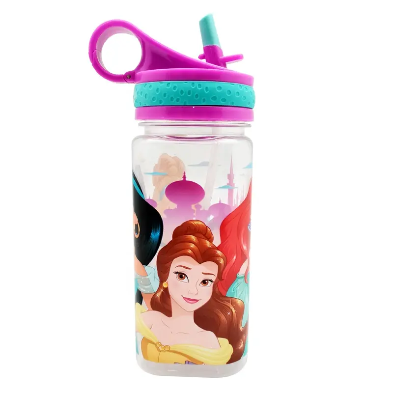 450ML Personalizado impresso quadrado Straw Kids copo com alça