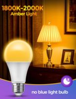 LOHAS Lampe de sommeil populaire pour chambre à coucher A19 A60 9W sans lumière ambre bleue couleur jaune chaud ampoule de sommeil à led pour chambre à coucher