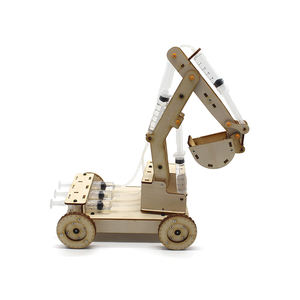 Mainan DIY Excavator Hidrolik 4 Saluran Model Kit Bangunan Mainan Anak Eksperimen Sains Mainan STEM untuk anak-anak - Product Image 5