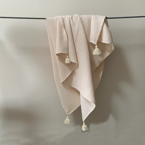 Di alta qualità morbido per bambini Waffle in cotone coperta con nappe di genere neutro solido modello tessuto a mano per bambini doccia regalo - Product Image 5