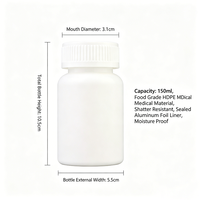 Bouteille de stockage en PEHD 150 ml avec couvercle à vis pour semences de jardinage, engrais, particules, produits de santé, emballage industriel et pharmaceutique