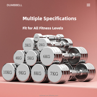 Ensemble d'haltères réglables de 1 à 10 kg, en acier inoxydable chromé, écologiques, durables, poids de main portables, Pilates, salles de sport à domicile