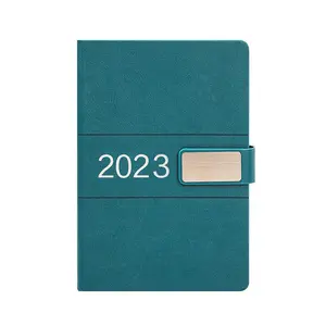 2024 Agenda calendrier Journal Agenda personnalisé en cuir Pu A5 à couverture rigide quotidien hebdomadaire Agenda mensuel carnet avec serrure magnétique