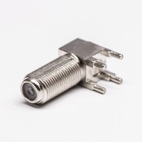 Conector hembra tipo F con soporte largo Montaje en PCB Conector coaxial RF recto