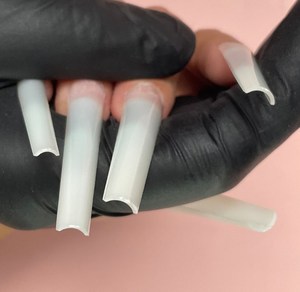 <span class=keywords><strong>Faux</strong></span>-ongles cercueil longs de styliste, extensions naturelles, sans C, courbées, légères, transparentes, pour utilisation en Salon, 500 pièces/XXXL - Product Image 2