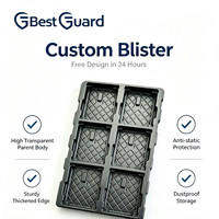 Bandejas de Plástico PET Rectangulares Antiestáticas ESD Personalizadas Best Guard (1 mm de Grosor) para Electrónica de Consumo, Reciclables, Tipo Concha