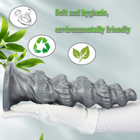 Dildo en silicone spiralé à design profilé et cannelé, modèle de plug anal pour pénétration profonde ; Convient pour usage prolongé anal et vaginal