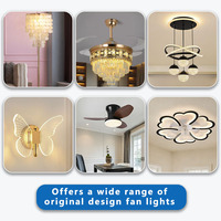 Ventilateur de plafond moderne simple de haute qualité à 5 pales, petite taille, douille E26/E27, avec télécommande et lumière LED