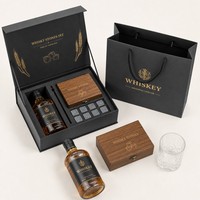 Boîte cadeau magnétique personnalisée pour whisky, finition mate, gaufrage, emballage rigide en papier pour kit cadeau bouteille de whisky, vente en gros