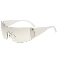2025 Vintage Rectangle sans monture Y2K Style lunettes de soleil marron UV400 dégradé rose lunettes de soleil pour hommes femmes Hip Hop Cool nuances
