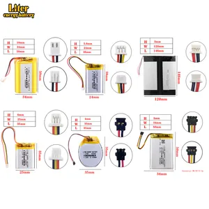 Tùy Chỉnh 3.7V 7.4V 9V Li-Po Pin 350Mah 550Mah 1300Mah 5500Mah 7500Mah Có Thể Sạc Lại Lithium Polymer Pin