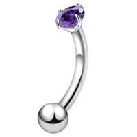 Gaby 16G Titane Zircon Punk Anneau de Sourcil Boucle d'Oreille Daith ASTM-F136 Prince Albert Unisexe Cadeaux de Fête Mariage Vente en Gros