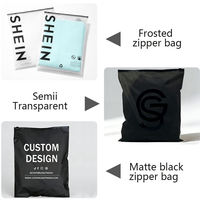 Sac en polyéthylène noir mat gaufré avec fermeture éclair, imprimé avec logo personnalisé de qualité supérieure, de qualité alimentaire, pour l'emballage de vêtements, d'habillement et de fourrures