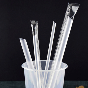 Logotipo personalizado Envolver individualmente pajitas <span class=keywords><strong>Boba</strong></span> Jumbo Pajitas de plástico Desechables Pajitas de plástico PP envueltas individualmente - Product Image 2