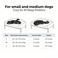 Lit surélevé pour chien, canapé moelleux en peluche pour petits chiens et chats, lit pour animaux de compagnie lavable avec pieds antidérapants, utilisation intérieure et en terrasse