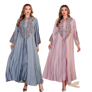 Abito da sera elegante in poliestere a due pezzi, nuovo stile musulmano di lusso leggero, ricamato, per l'autunno, stile mediorientale - Product Image 6