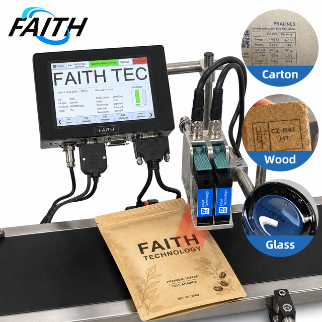 Faith CE Certified High Resolution Online Inkjet Printer for Date Code Batch Number Printing