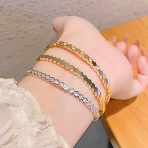 <b>Copper</b> Alloy Hexagon <b>Bracelet</b> Micro Insert Zircon Women's Jewelry Gift - Product Image 1