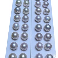 Paire de perles rondes blanches d'eau douce naturelles de qualité AAA de 10 à 11 mm pour la fabrication de bijoux en DIY pour boucles d'oreilles