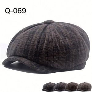 Gorra Newsboy de Lana Tweed Británica para Hombre, Otoño-Invierno, de 6 o 8 Paneles, Cosida, para Deportes, Pesca, Viajes y Uso Casual - Product Image 3
