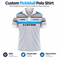Polo de pickleball personnalisé blanc à manches courtes avec motif pour clubs et tournois – Personnalisation OEM et marque privée