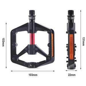 Pédales de vélo LEWEE BMX MTB Route en aluminium plat antidérapantes à roulements étanches filetage 9/16 pour vélo de gravier - Product Image 2