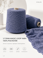 Fil fantaisie bouclé teint 100 % polyester 1/13NM, filé à anneaux, doux pour le tricot de pulls