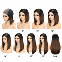 Pelucas sin pegamento 12A SDD de doble densidad con cierre de encaje 5x5 en forma de C, pelucas bob de 8, 10, 12, 14 pulgadas, 100% cabello humano al por mayor