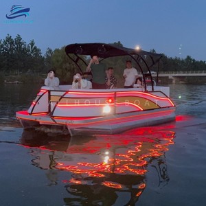 Bateau <span class=keywords><strong>à</strong></span> ponton Allhouse 2026, yacht de luxe sportif en aluminium, 4,6 m avec moteur hors-bord et <span class=keywords><strong>remorque</strong></span> pour la pêche - Product Image 1