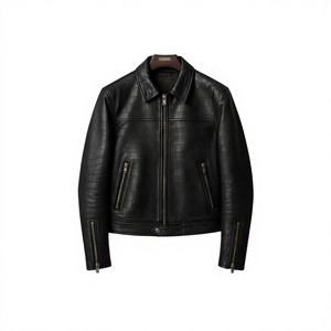 Chaqueta de Cuero y Lona BS International Estilo Racer con Cuello Mao, Cierre de Cremallera, Largo Regular, Unisex, Impermeable y Resistente al Viento - Product Image 6