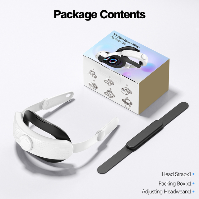 Ergonomically Designed Wireless VR Headstrap Shell Case for Meta Quest 3s Adjustable ABS Material Color Box Packaging