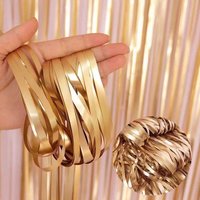 Tirai Rumbai Foil Metalik 1*2M Warna Emas Matte, Tirai Foil Hujan, Dekorasi Latar Belakang Pernikahan, Tirai Sutra Hujan