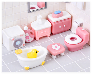 Kit <span class=keywords><strong>de</strong></span> juguetes Mini artesanías <span class=keywords><strong>de</strong></span> resina decoración <span class=keywords><strong>de</strong></span> <span class=keywords><strong>cuento</strong></span> <span class=keywords><strong>de</strong></span> hadas seta casa <span class=keywords><strong>de</strong></span> muñecas miniaturas muebles bañera closestool Mesa silla cama lámpara - Product Image 3