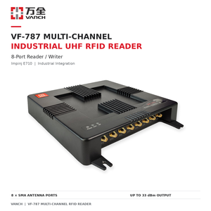 Lecteur RFID UHF fixe Vanch 8 ports en ABS, 860-960 MHz, portée de lecture de 25 m, pour parking de véhicules et portails de personnel - Product Image 1