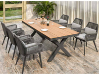 Ensemble table à manger luxe extension de jardin 8 ou 10 personnes chaise en rotin aluminium verre trempé mobilier d'extérieur ensembles modernes