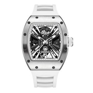 Montre Homme Mechanical <b>Watches</b> Custom Logo Hollow Out Barrel Automatic Skeleton <b>Watch</b> for Men - Product Image 3